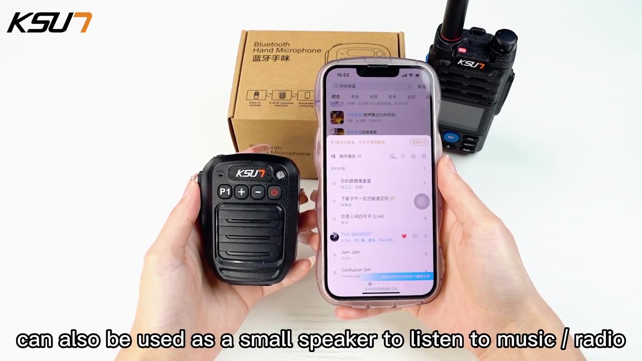 Walkie Talkie Microphone Wireless Blue-tooth Speaker For Zello Radio check description to buy