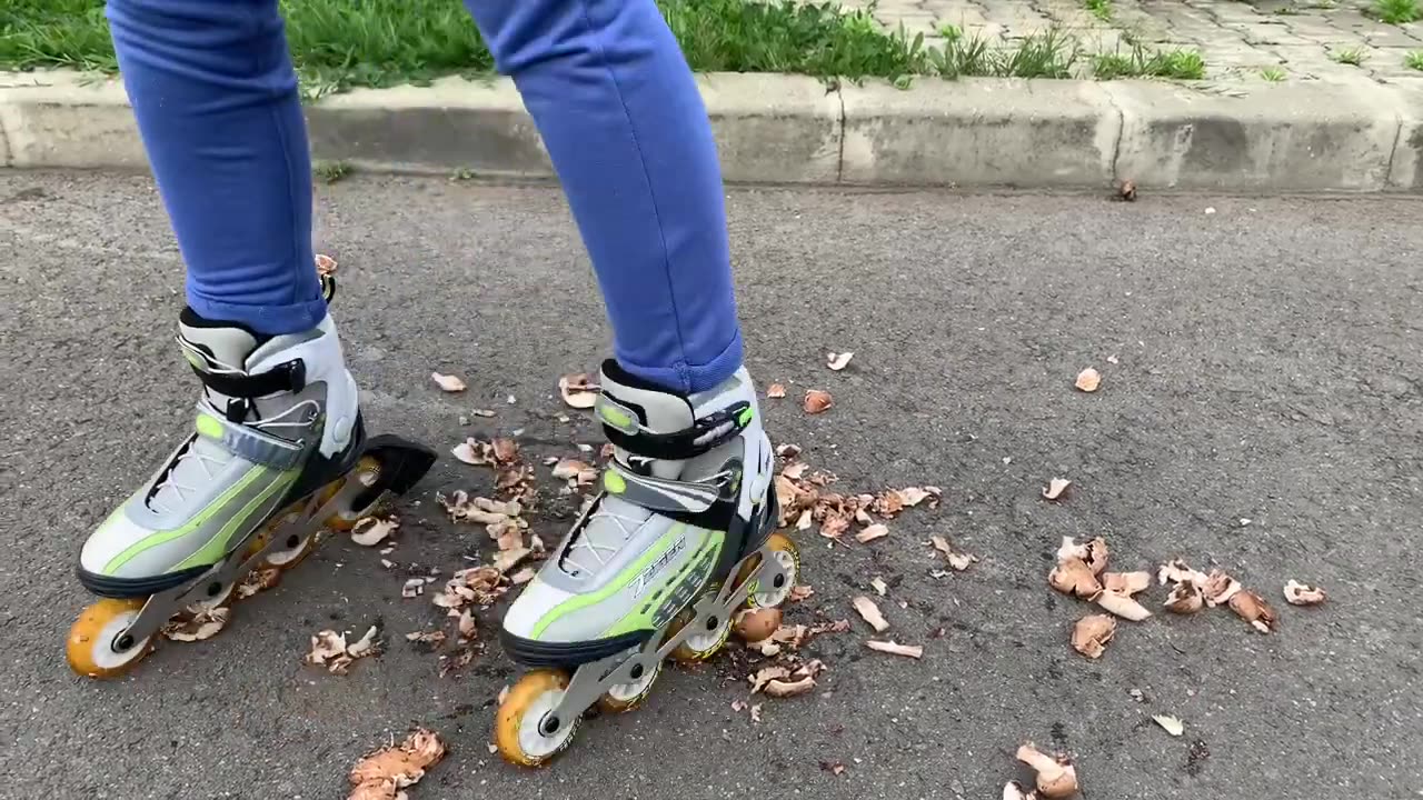 Mushrooms Destroyed Under Roller Blades