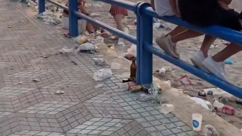 This is a beach in Alicante, Spain. We all know why.