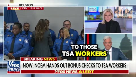 WATCH: Kristi Noem Awards $10K Checks to TSA Staff Who Worked Through the Shutdown