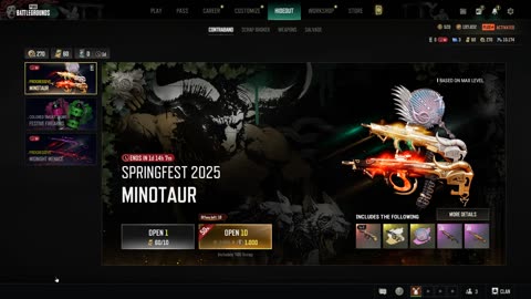 Opening 10 weapon crates in PubG