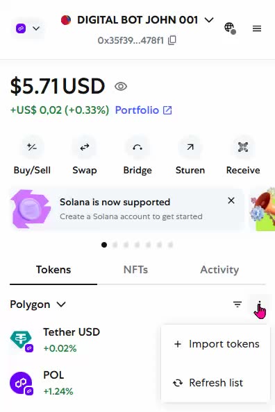 DIGITAL BOT - HOE IMPORTEER JE USDT POLYGON IN JE METAMASK WALLET ? (LIVE DEMO) TOP TEAM ROB BUSER