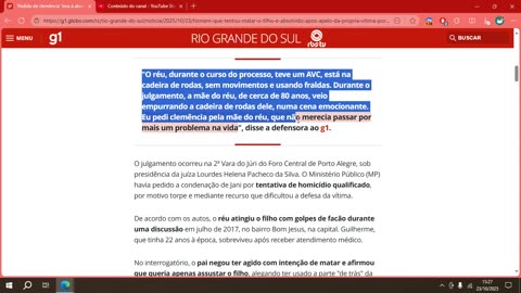 'Pedido de clemência' leva à absolvição de pai que tentou matar o filho no RS.mp4