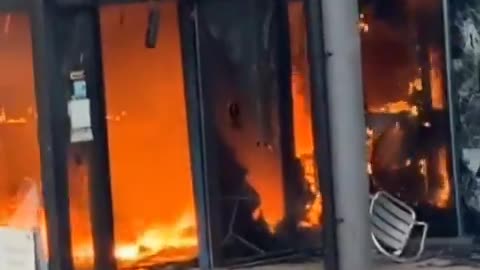 In Larne, Northern Ireland, a recreational center that housed fake asylum seekers was burned down
