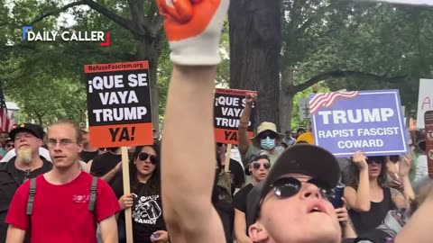 🚨 Thousands of 'No Kings' protesters chant “Trump must go now” as they prepare to march