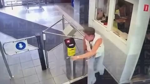 Russian Factory Worker Going Postal with a Crossbow