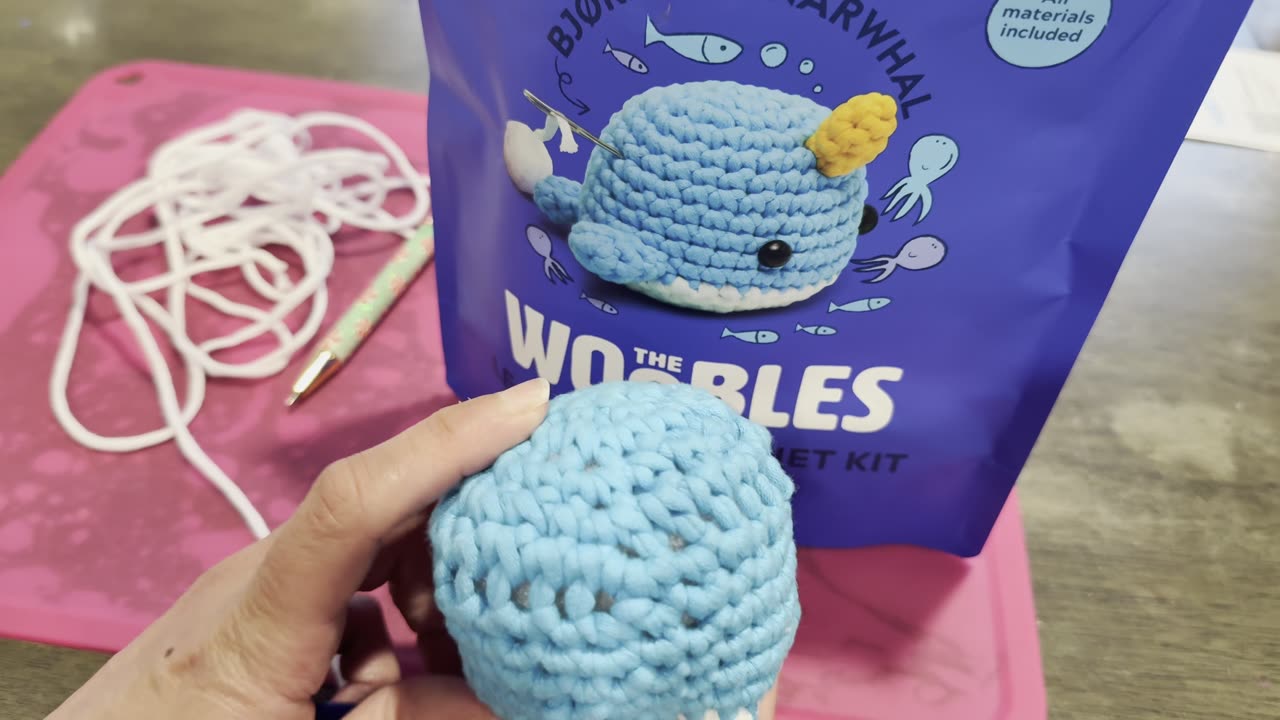 Woobling Day # 9: Learning a New Craft Activity with Woobles Narwhal Crochet Kit!