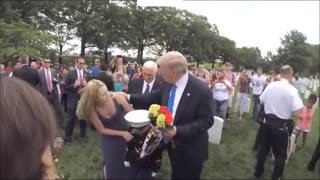 Flashback to 2017, when Trump shared a touching moment with a young boy at his father’s grave.