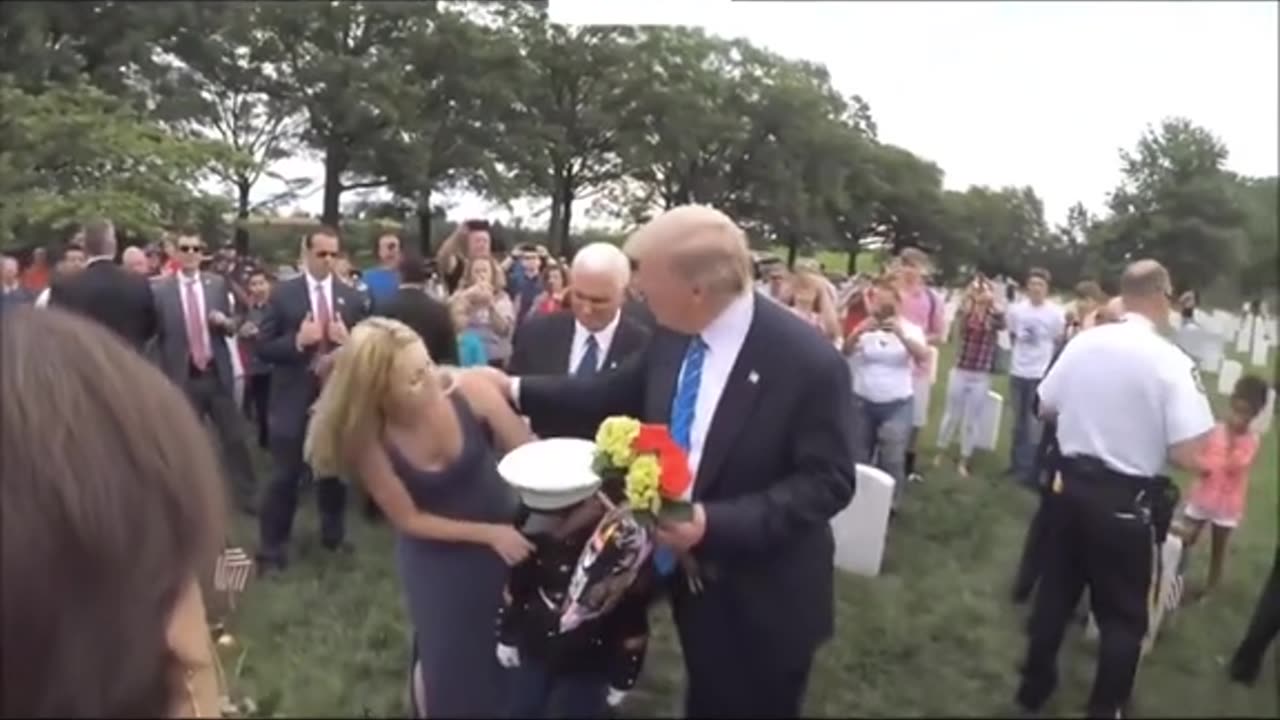 Flashback to 2017, when Trump shared a touching moment with a young boy at his father’s grave.