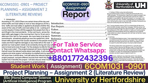 Client Work (Report) |6COM1031 Literature Review – Traffic Simulation | University of Hertfordshire