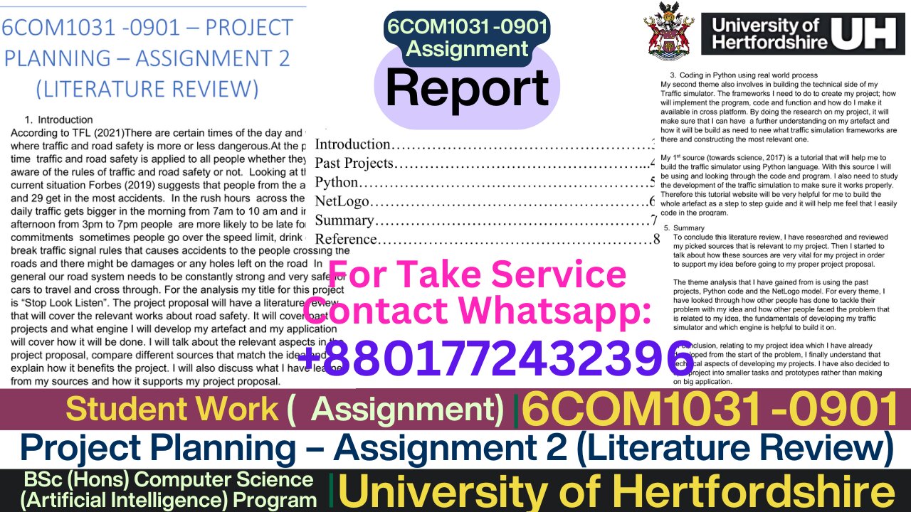 Client Work (Report) |6COM1031 Literature Review – Traffic Simulation | University of Hertfordshire