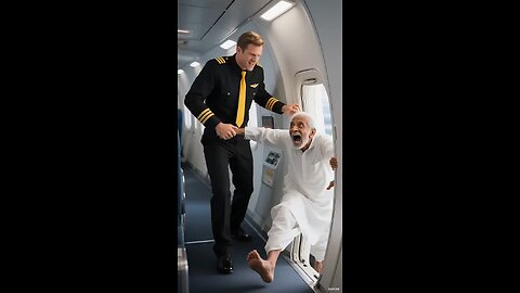 Old Indian men and women aeroplane flow in pilot