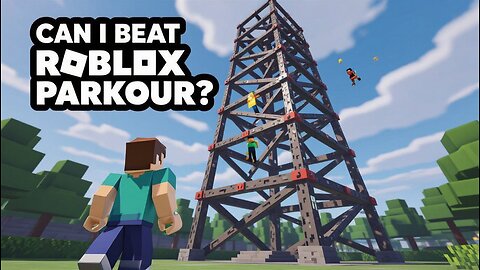 Playing an easy Obby game on Roblox