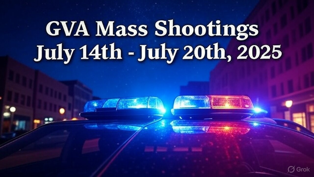 Mass Shootings according Gun Violence Archive for July 14th to July 20th, 2025