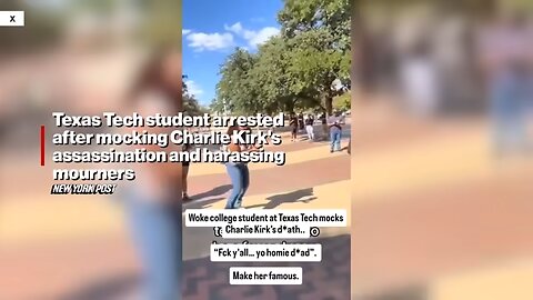 Texas Tech student Taunts Mourners and Mocks Charlie Kirk's Assassination