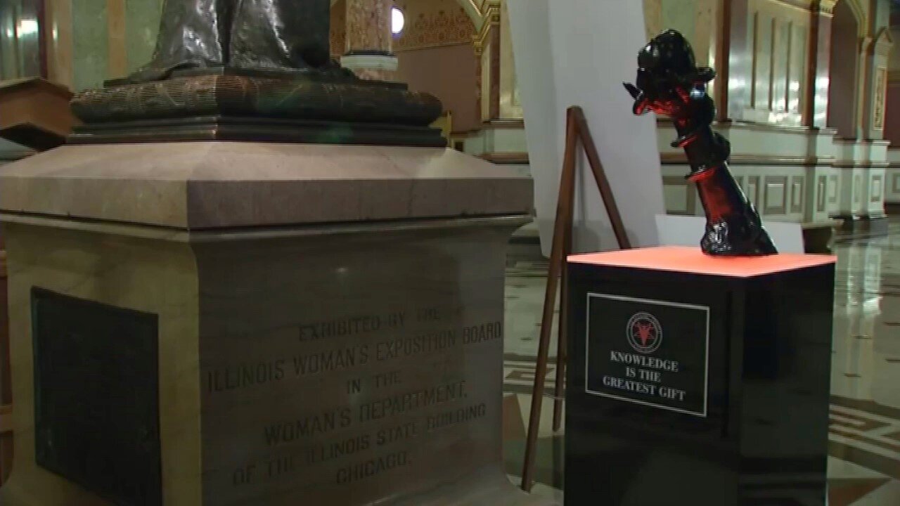 Satanic sculpture displayed in Illinois State Capitol