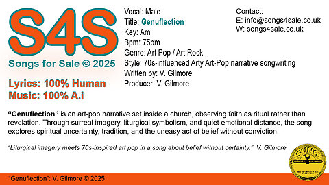 Genuflection (Key Am) 75bpm (2025) S4S (Songs 4 Sale) for Male Vocal