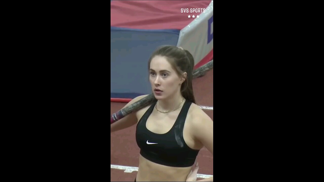 beutiful sports girl High jump in olympics games