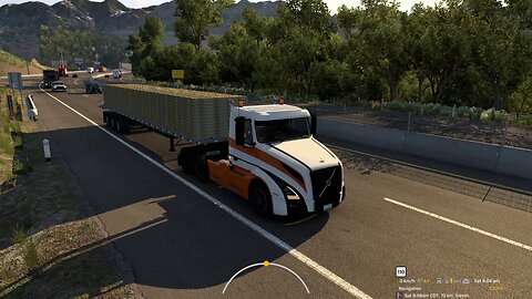 ATS, Downhill 7% grade, Volvo VNL, 25 t, engine Jake braking, automated manual transmission