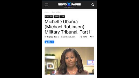 Michelle Obama (Michael Robinson) Military Tribunal, Part II