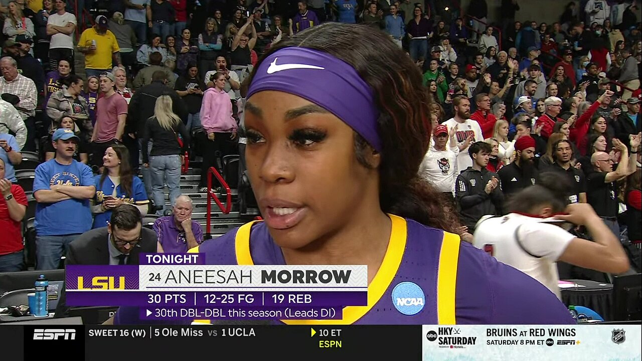 Aneesah Morrow interview after Elite 8 berth | LSU vs NC State, NCAA women's basketball tournament