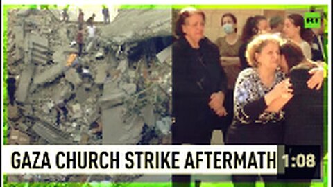 "Destruction and Mourning: Greek Orthodox Church Damaged by Airstrike"