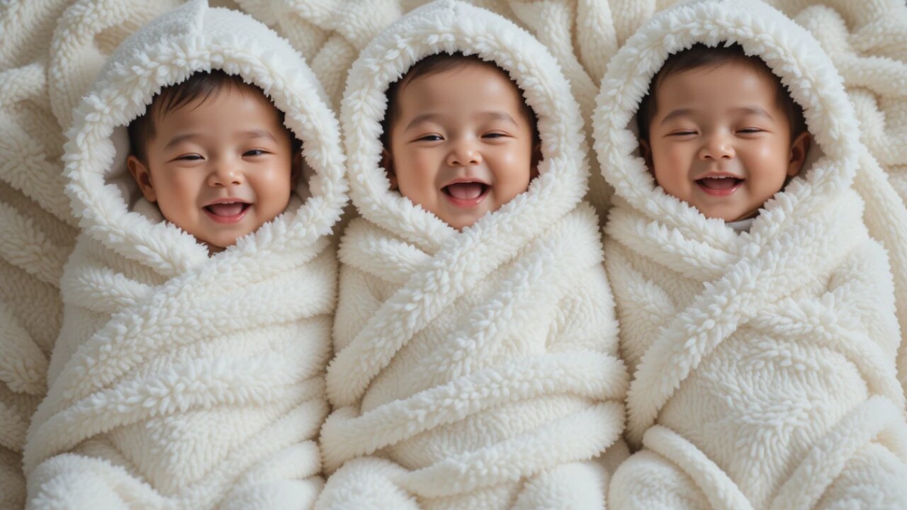 Cutest Trio: Babies Snuggled Up and Happy! πΌπ