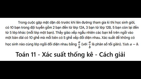 Toán 11: Xác suất: Trong cuộc gặp mặt dặn dò trước khi lên đường tham gia kì thi học sinh giỏi, có