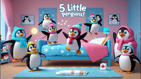 Five Little Penguins Jumping on the Bed | New theme