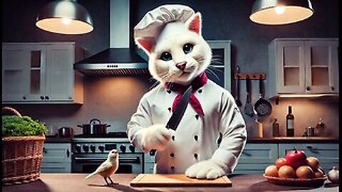White Chef Cat prey on a bird #shorts #viralshort #cat