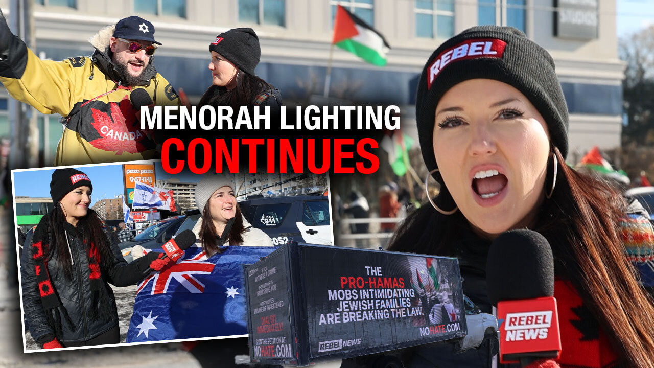 "Devastating": Toronto Menorah Lit Amid Pro-Hamas Protesters After Deadly Australia Attack