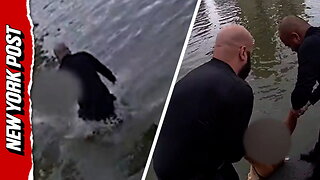 NYPD bodycam footage captures the dramatic water rescue of a teen in Harlem on Nov. 11