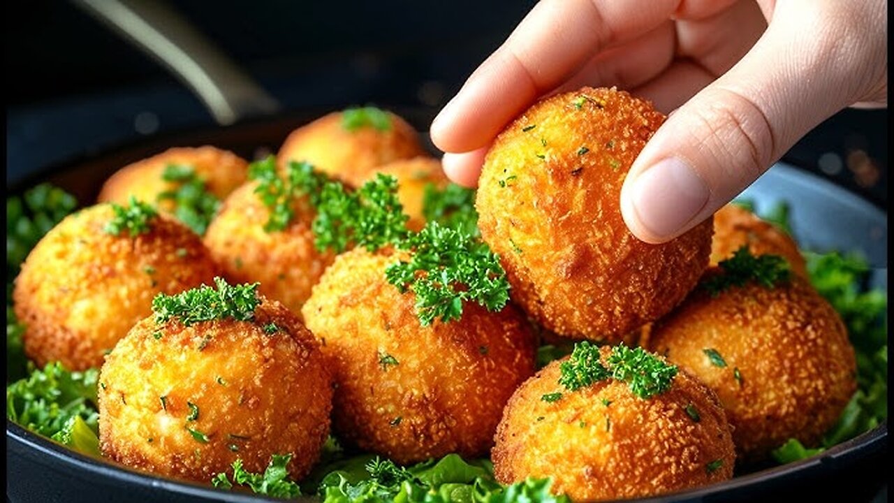 Crispy Rice Balls with Chicken – Better Than French Fries! 🔥