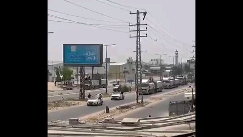 Deir al-Balah, central Gaza Convoys of aid trucks are taken over by Hamas.(Freedom Fighters)