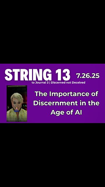 String 13 to 7.26.25 Journal | The Importance of Discernment in the Age of AI