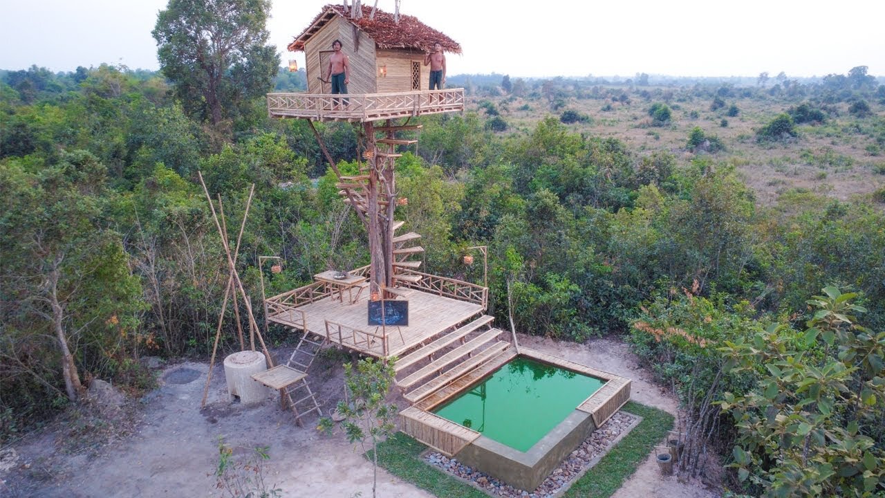 Building Tunnel Bamboo Modern Swimming Pools