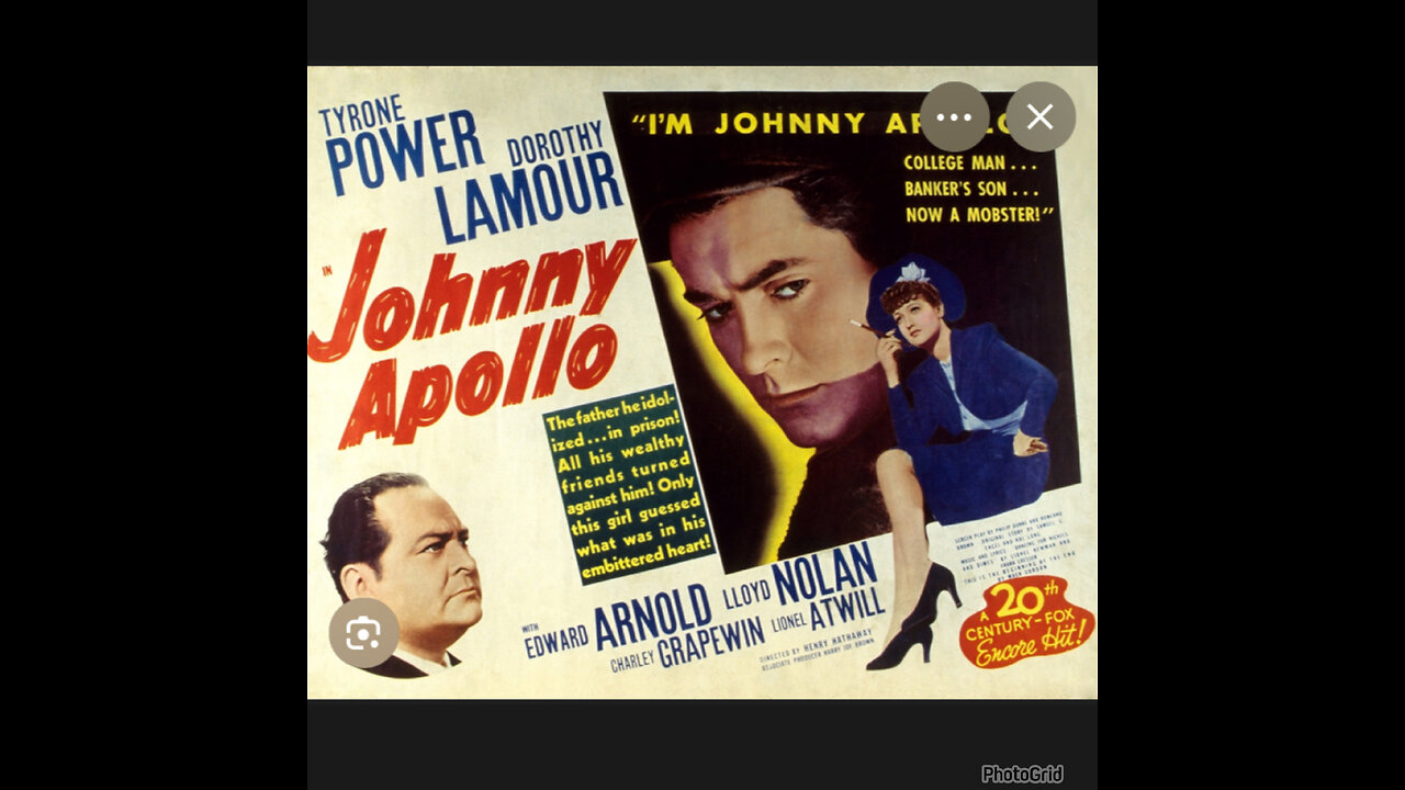 CS #186- Johnny Apollo -Tyrone Power , Dorothy Lamour