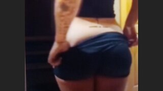 Gym shorts try on