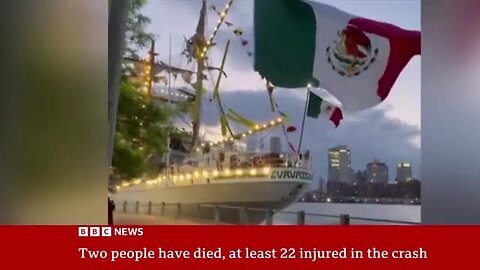 Mexican_Navy_ship_hits_Brooklyn_Bridge_in_New_York_City___BBC_News