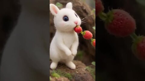 The felt bunny is so cute. The young bunny is melted by the felt. The cute little pet in the countr