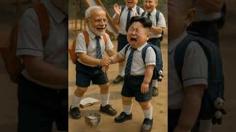 Modi vs Kim Fight in School Playground ! 🤯 Trump & Putin Cheer | #modi #funny #shorts #viral #ai