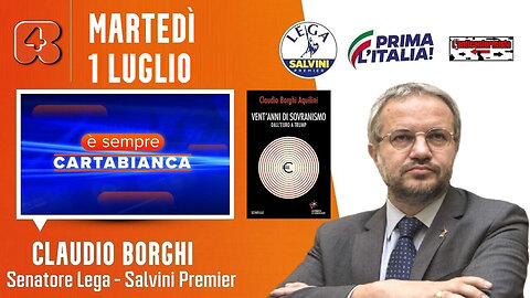 🔴 Interventi del Sen. Claudio Borghi ospite a "È sempre cartabianca" su Rete4 (01.07.2025)