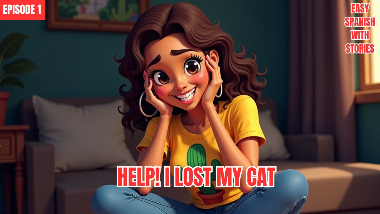 Easy Spanish for beginners level A1–A2 | ¿Dónde está mi gato? (Where is my cat?) 🐱