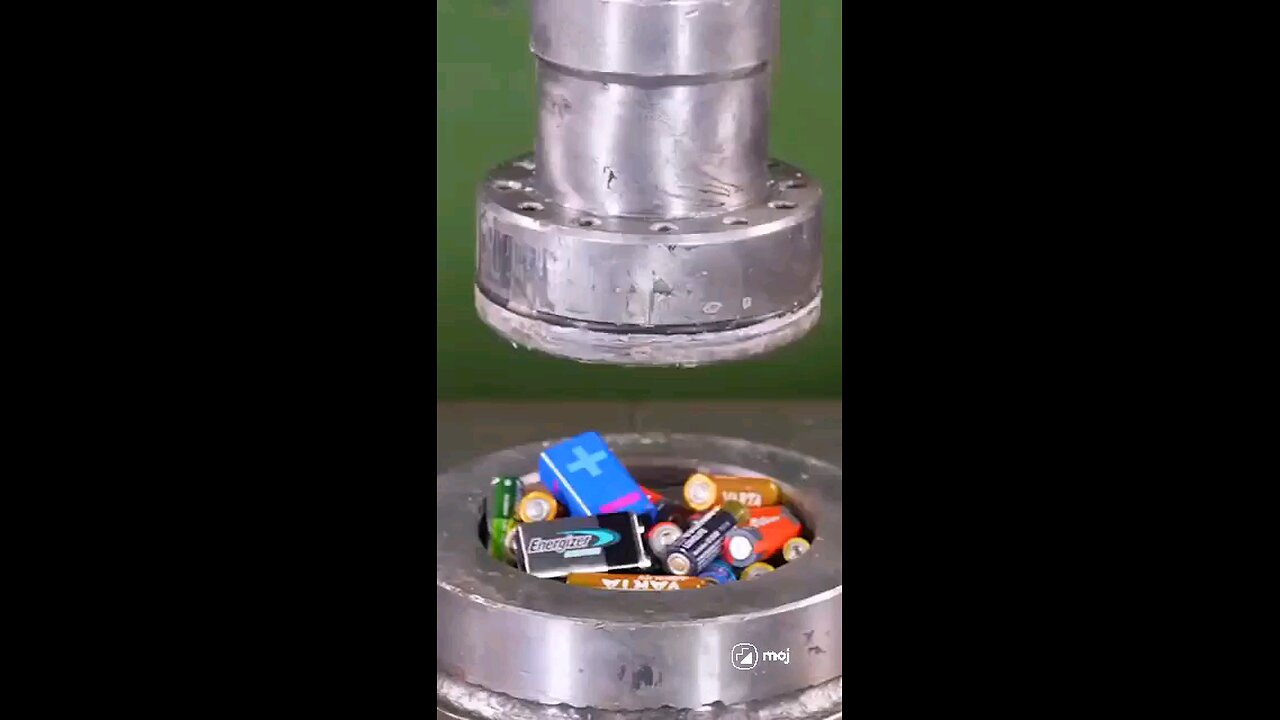 crushing regular batteries vs. crushing lithium ion batteries!!🔋