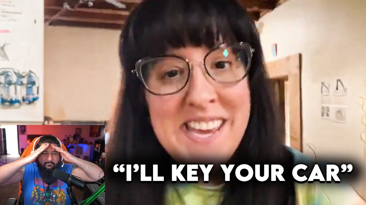 She keys cars with Trump stickers