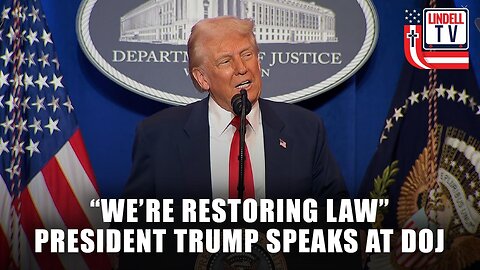 “We’re Restoring Law” President Trump speaks at DOJ