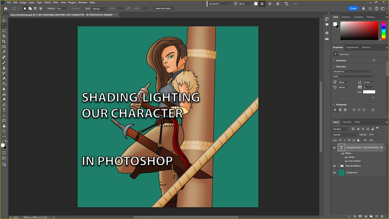 Lighting our Character in Photoshop