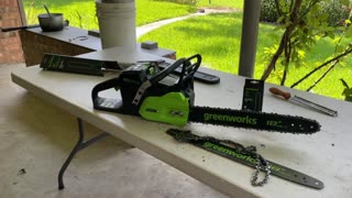 Replacing Greenworks 18 Inch Chainsaw Bar & Chain