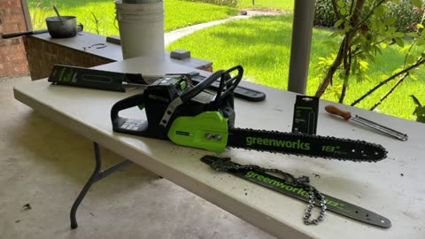 Replacing Greenworks 18 Inch Chainsaw Bar & Chain