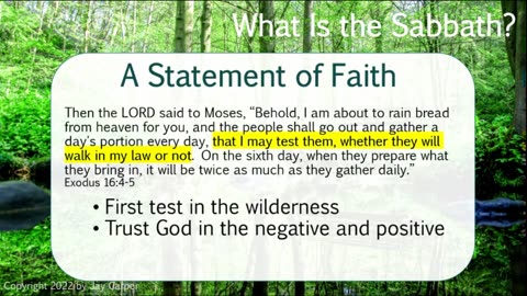 A Sabbath to the LORD - What is the Sabbath? part 1b
